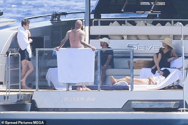 The group chatted while soaking up the sun