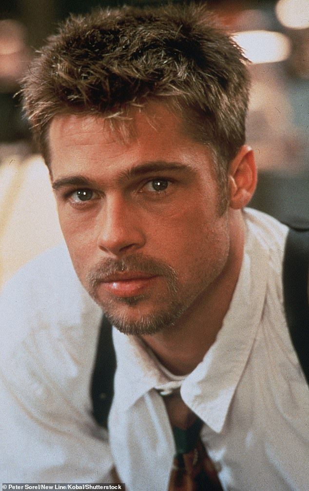 Star:Two years later, he proved he could rock a more cropped look when he took on the lead role of a homicide detective in crime thriller Seven (pictured in 1995)