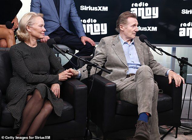 The two had never met before, but Neeson was blown away by Anderson's beauty. 'She had this wonderful sense of silliness and just humanity about her . . . it was like I just felt an ease with her, you know, and we discovered a silliness with each other, w