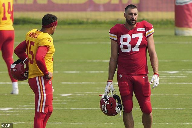 Chiefs star Travis Kelce has debuted a brand new look at the side's training camp this week