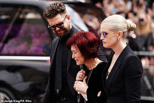 The reality star was joined by his devastated family for the private service at Welders House, Ozzy and wife Sharon's sprawling home in rural Jordans, on August 31