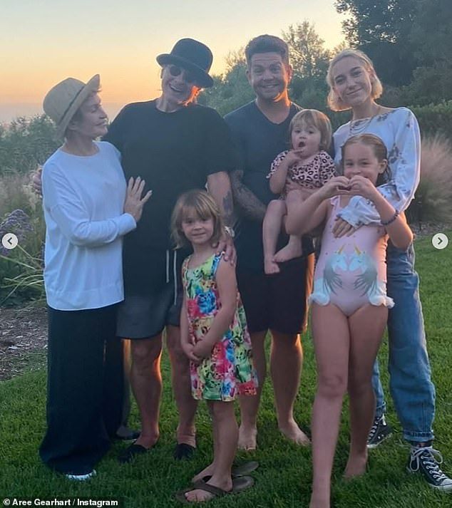 Aree continued:'He was always in my corner and I forever am thankful to him for raising my husband and blessing me w my family.' Vowing to look after Sharon, she added: 'We got Nana always, Papa'