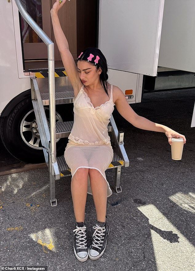 Charli XCX set pulses racing as she flashed her bottom while modelling her Converse line on Instagram on Tuesday