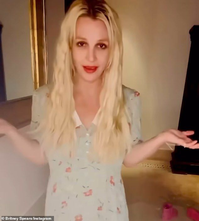 Britney rarely sings on camera, but she also seemingly sang a snippet of Where is Love from the Tony Award-winning British musical Oliver! on Sunday