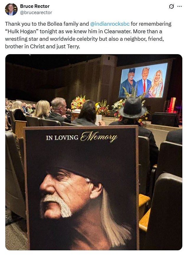 The mayor of Clearwater shared a picture from inside the service for the WWE great