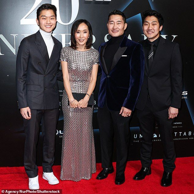 Daniel is also father to 22yearold son Jackson (left) as he shares both children with wife of over 30 years Mia Kim; the family are seen in LA back in December 2022