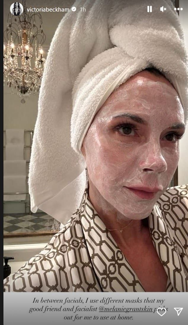 Beckham has mentioned using a serum containing both retinol and vitamin C on a regular basis to keep her skin looking youthful