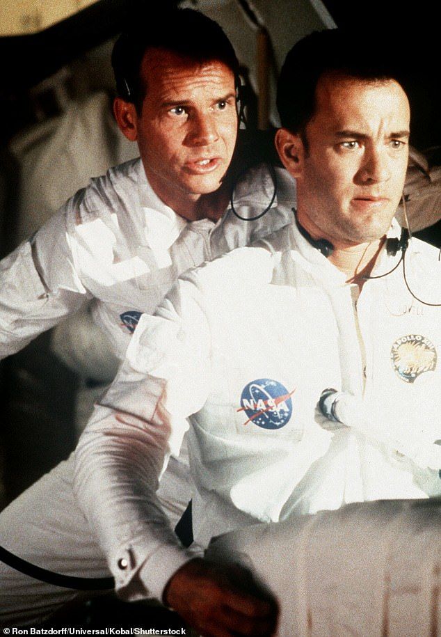 Hanks played Lovell in 1995's Apollo 13; pictured with his late costar Bill Paxton (L)