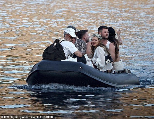 Taika and his wife Rita piled onto a small boat alongside the other party goers