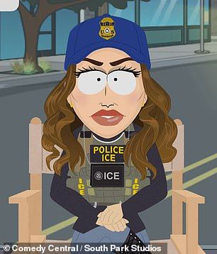 Noem depicted in the South Park episode