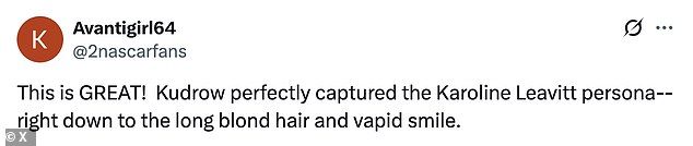 Some commenters thought that Kudrow not only mimicked the manner in which flacks like Leavitt speak, but also nailed her appearance years before she became a news fixture