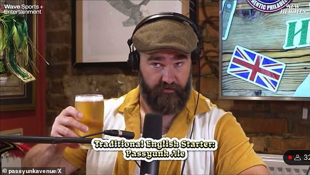 '[Jasonwas like, What do I do with my beer?' the Kansas City Chiefs tight end sa