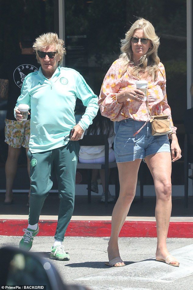 The British singing legend, 80, and his former model wife, 54, looked smitten while enjoying a sunny stroll together