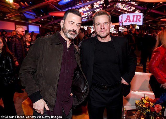 Jimmy Kimmel feared he was going to be charged with 'murder' after his famous frenemy Matt Damon once choked on a pork rib while eating at his house (they are pictured in 2023)