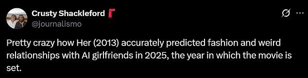 In the present day where the use of artificial intelligence chatbots including ChatGPT has risen, with people even falling in love with AI, fans have been spooked by Her's ahead of the curve storyline