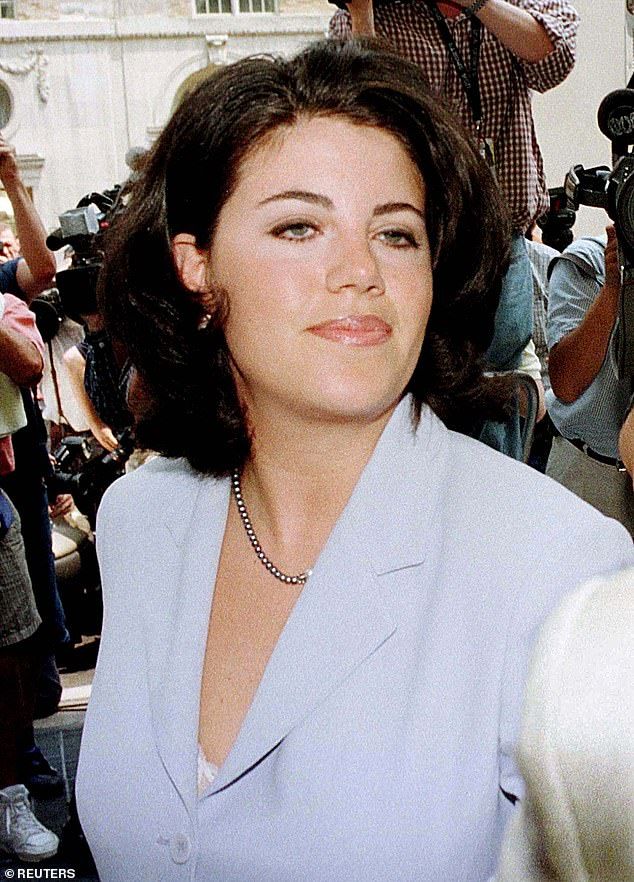 Lewinsky, for those too young to recall the events that gripped the world in the late 1990s, was fresh out of college and a White House intern when she met Bill Clinton in 1995 during his first term as President of the United States. Pictured: Lewinsky in