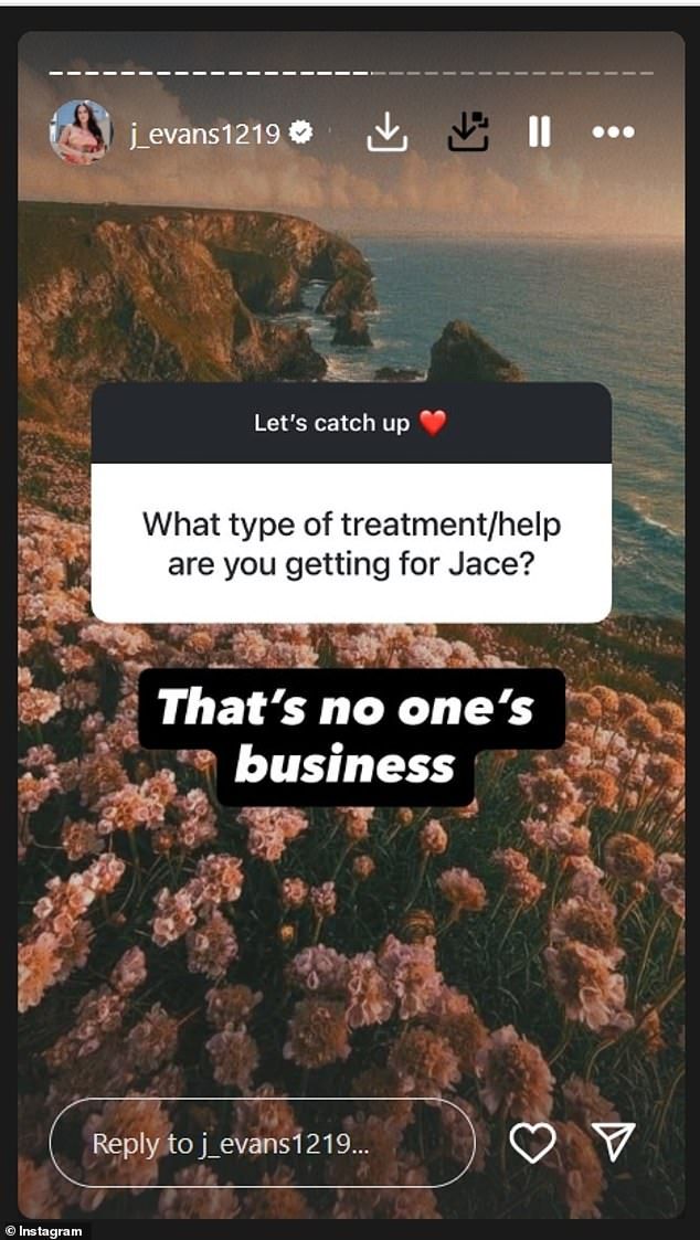 She refused to discuss the type of treatment or help she was getting her son