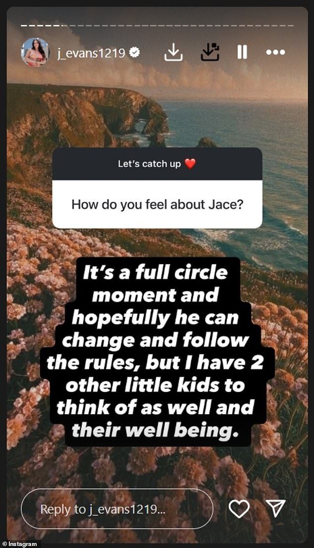 When asked how she felt about her teenage son, she called it a 'full circle moment' and shared her hopes that he would be able to behave in the future