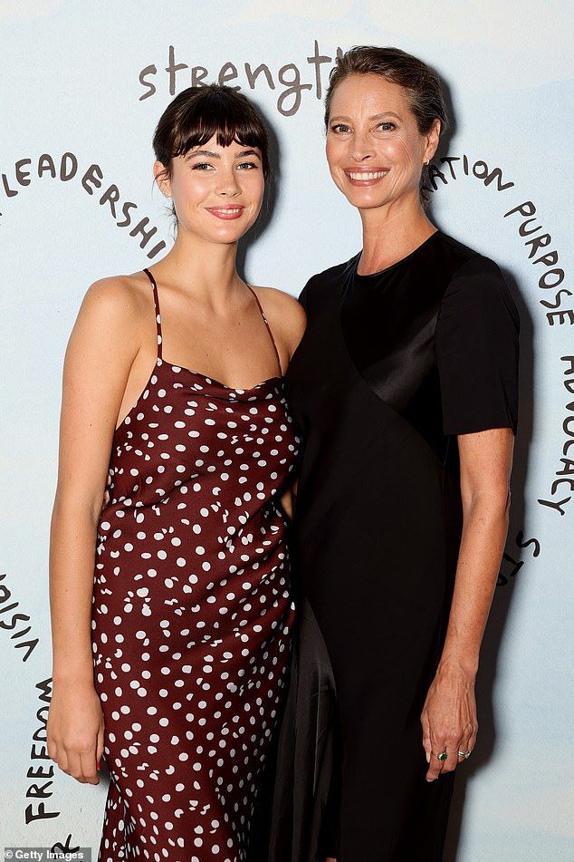 The proud mum wrapped an arm around her daughter as the pair posed for cameras ahead of the awards ceremony, where Christy received The DVF Leadership Award for her work with the non-profit organisation Every Mother Counts