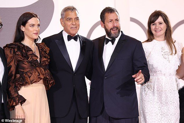 George was joined by his co-stars Riley Keough, Adam and Emily Mortimer