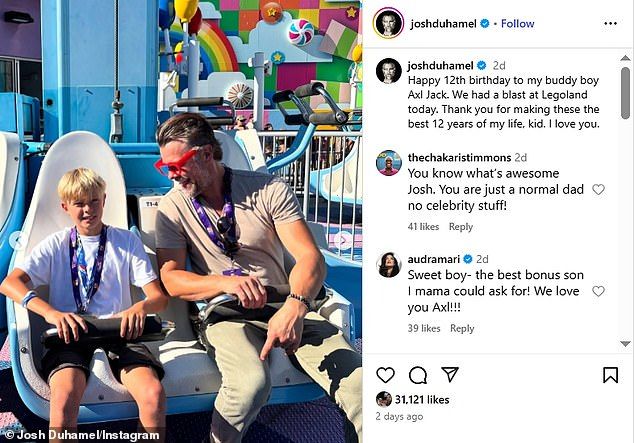 Last Saturday, Josh celebrated the 12th birthday of his eldest child - son Axl Jack - from his eight-year marriage to eight-time Grammy winner Fergie, which ended in 2019