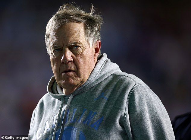Belichick, 73, became a bit disheveled during a difficult second quarter for the Tar Heels