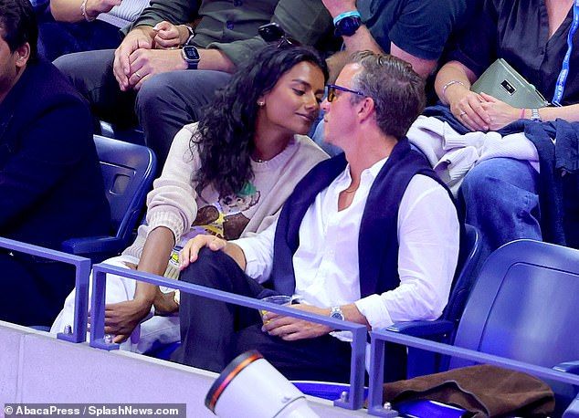 The Bridgerton actress, 30, packed on the PDA with the handsome man courtside as they watched Jannik Sinner's match in New York