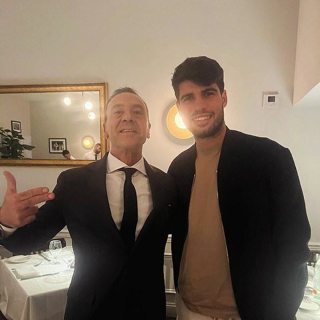 Spanish star Carlos Alcaraz is also a frequent visitor at the stylish Italian restaurant