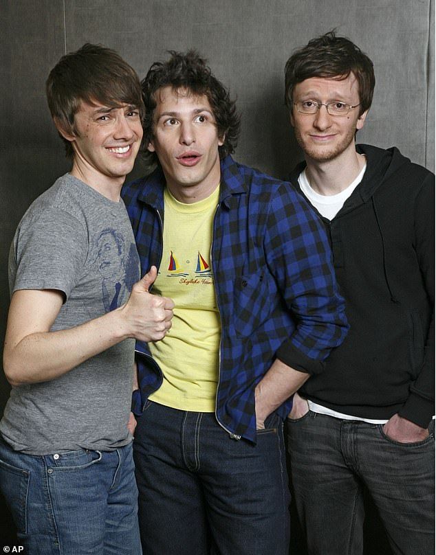 Taccone is best known as a member of SNL's comedy trio The Lonely Island, alongside his childhood friends Andy Samberg and Akiva Schaffer; (L-R)Taccone, Samberg and Schaffer pictured in 2009