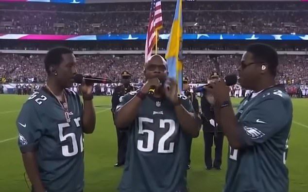 The band - all Philadelphia Eagles supporters - have performed the anthem for the team before