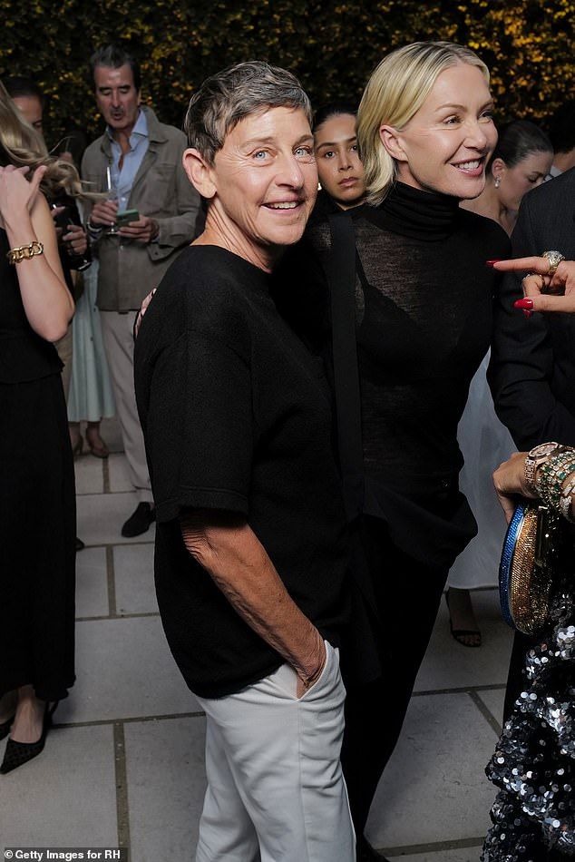 Ellen Degeneres. 67, and Portia de Rossi, 52, looked happier than ever as they attended the Unveiling of RH Paris on Thursday