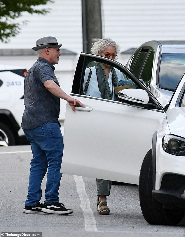 The star was seen climbing into a car during the day