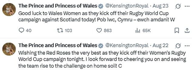 The couple have both shared personal messages to their respective teams on social media in recent weeks