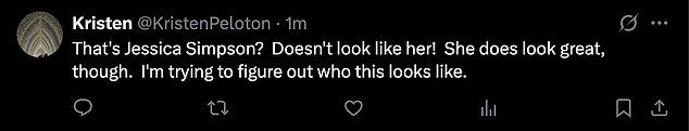 Many admitted that they could hardly recognized the singer, one X (formerly Twitter ) user remarking that Simpson 'doesn't even look like' herself