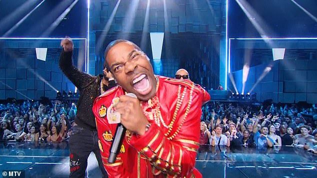 He performed a triumphant medley with some of his most iconic songs, including Gimme Some More, Put Your Hands Where My Eyes Could See, Touch It, Pass the Courvoisier Part II and A Tribe Called Quest's Scenario
