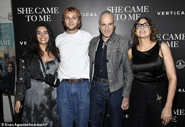 As he returns to screens in Anemone, Ronan's directorial debut, he has now admitted that he just 'intending on doing other things' (L-R Rebecca Miller, Ronan, Daniel and Lena Christakis)