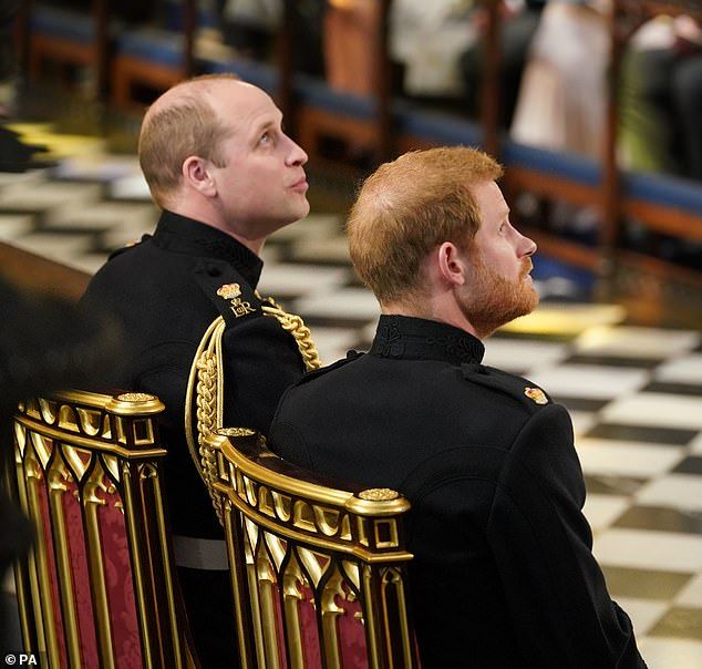 Judi said: 'When Meghan first arrived and Harry rose to his feet, he was seen rocking slightly from side to side and sucking his lower lip in'