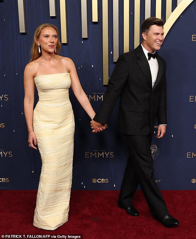 Jost - who was nominated for four Emmys this week - opted for a classic black tuxedo