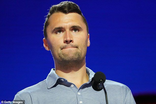 The assassination of conservative commentator Charlie Kirk was not mentioned during Sunday night's Primetime Emmy awards broadcast from Los Angeles. Pictured July 14