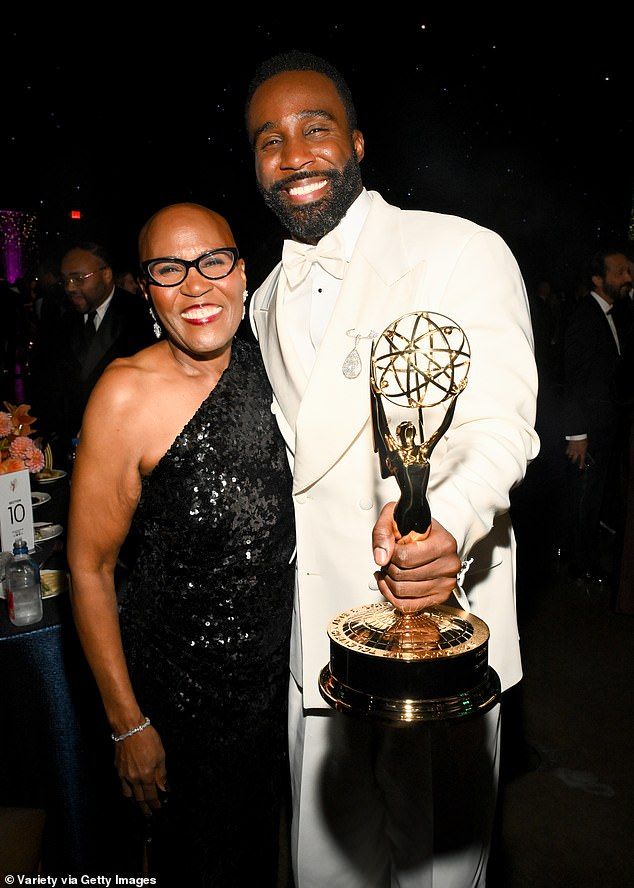 Tillman (right)dedicated his win to his mom (left), who was also his first acting coach