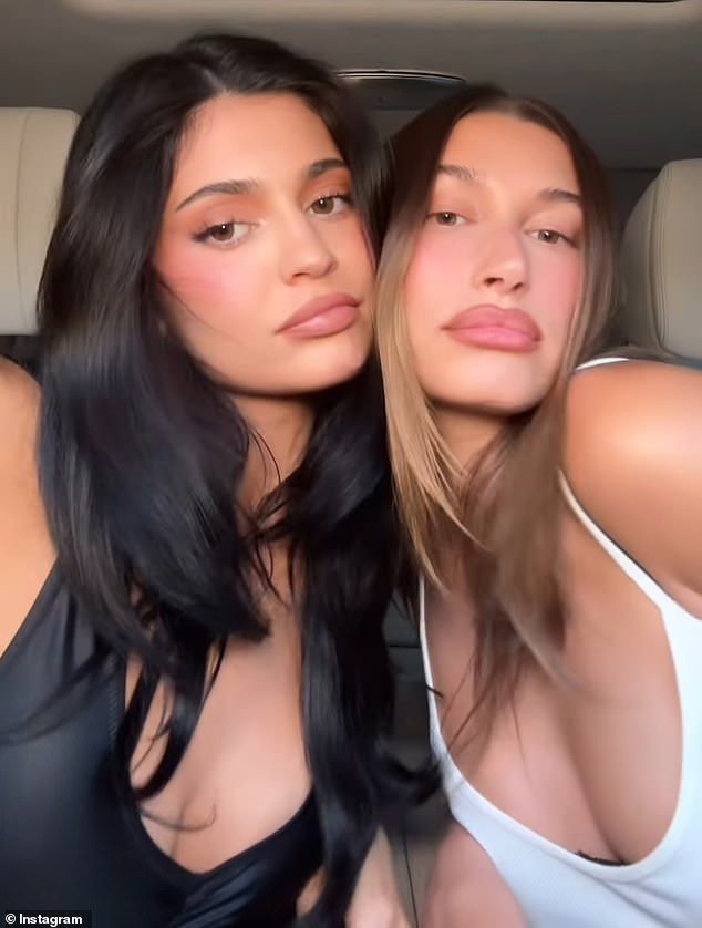Best friends Kylie Jenner and Hailey Bieber got together to create a brief video touting their respective lip liners