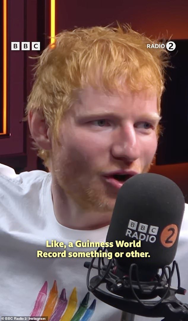 While chatting about Mariah Carey's recent appearance on the show, where she said she wouldn't go to space, Ed said: 'There was talk about doing a first gig in space, Im sure lots of people got this email, but yeah, it terrifies me'
