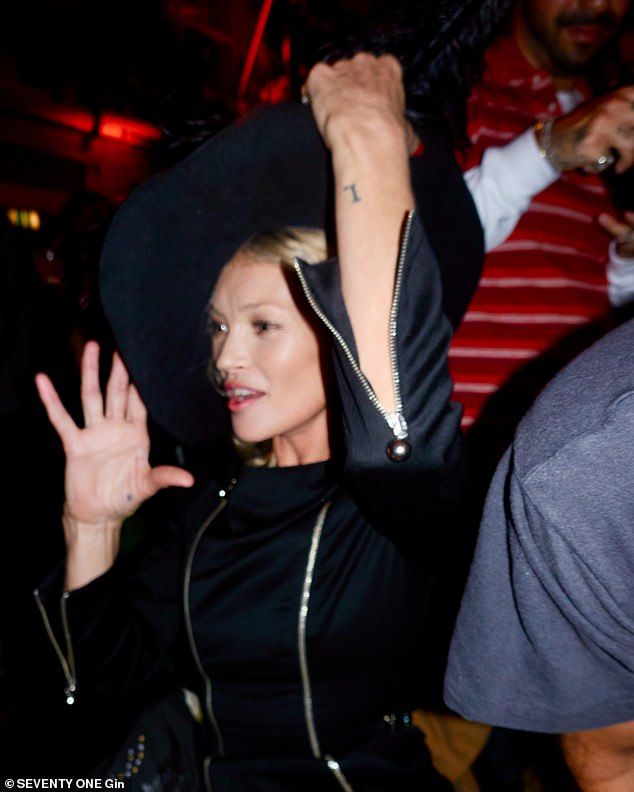 Kate Moss (pictured) danced the night away alongside Madonna as they partied up a storm at the star-studded Chiltern Firehouse on Thursday evening
