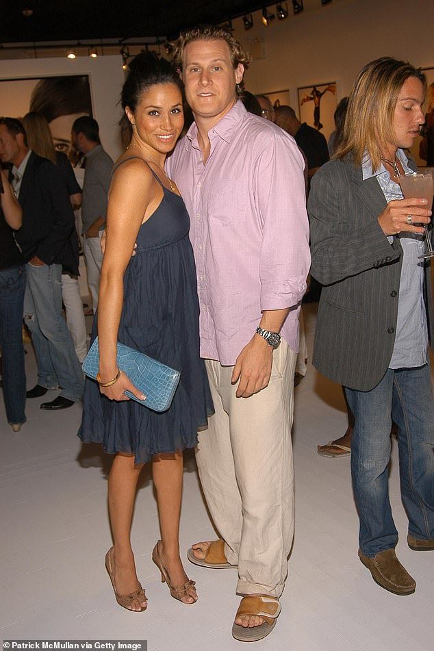 Meghan and Trevor are pictured in 2006. Meghan's complimentary pose is 'classic beauty pageant,' according to Judi James