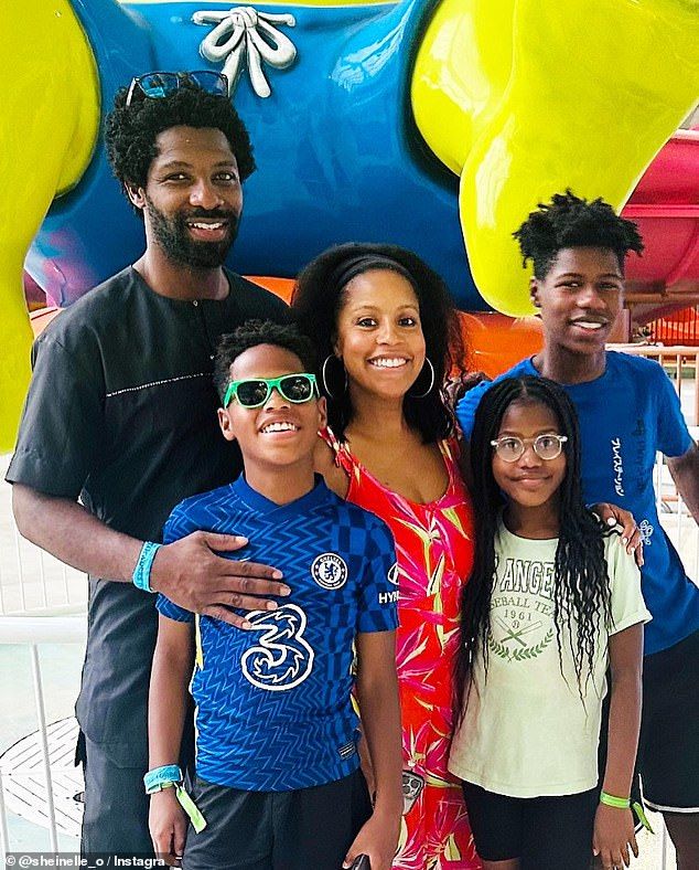 The host shares three children -son Kayin, 16, and twins Uche Jr. and Clara, 13 - with her late husbandUche Ojeh