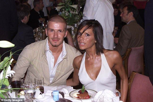 Romeo Beckham has been dubbed the 'perfect combo' of his famous parents, after making a stunning catwalk debut at London Fashion Week. Pictured: Victoria and David Beckham in 2001