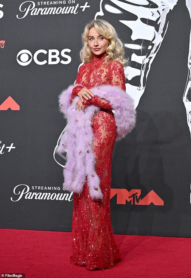 She added laughing gets her through most issues. 'All my life, I thought that humor was just that. Besides saving me, this kind of wit was a filter that ensured my protection for the future,' she admitted. Carpenter at the 2025 MTV Video Music Awards on S