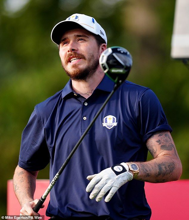Speaking to Daily Mail while taking part in the Ryder Cup All-Star match, Brooklyn said: 'There's always going to be people saying negative things but I have a very supportive wife'