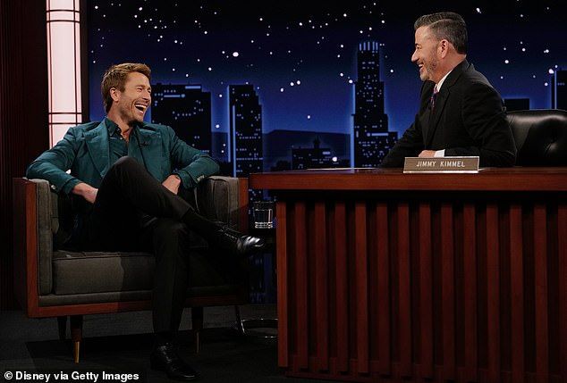During Tuesday's episode, Kimmel was joined by guest Glen Powell - who said that he was 'honored' to be with the late night talk show host