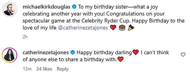 'To my birthday sisterwhat a joy celebrating another year with you!' the Hollywood icon wrote alongside a beaming selfie of the pair, which Catherine then commented on